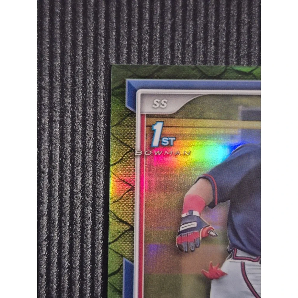 2024 Bowman Chrome Mario Baez #BCP-153 Reptilian Green Refractor /99 ATL Braves